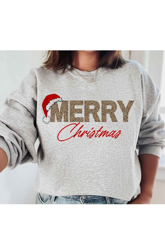 MERRY CHRISTMAS GRAPHIC PLUS SIZE SWEATSHIRT