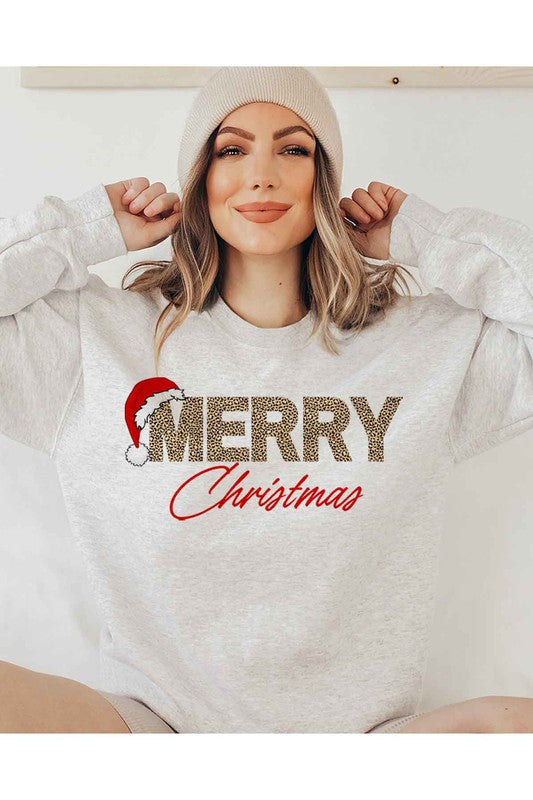 MERRY CHRISTMAS GRAPHIC PLUS SIZE SWEATSHIRT