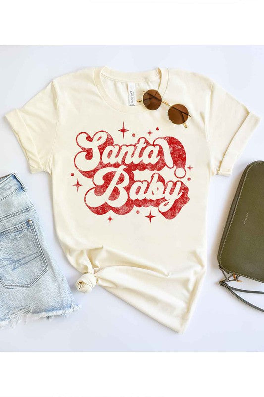 SANTA BABY CHRISTMAS GRAPHIC T-SHIRT