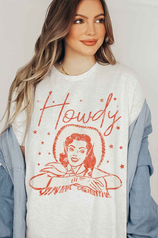 HOWDY COWGIRL GRAPHIC PLUS SIZE Tee T-Shirt / T-SHIRT