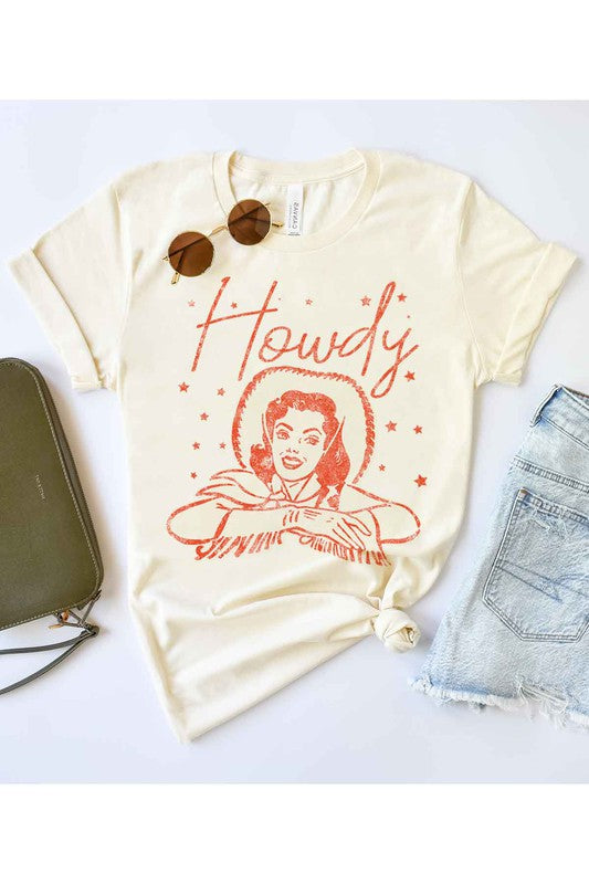 HOWDY COWGIRL GRAPHIC PLUS SIZE Tee T-Shirt / T-SHIRT