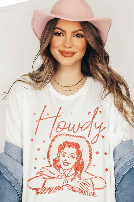 HOWDY COWGIRL GRAPHIC PLUS SIZE Tee T-Shirt / T-SHIRT