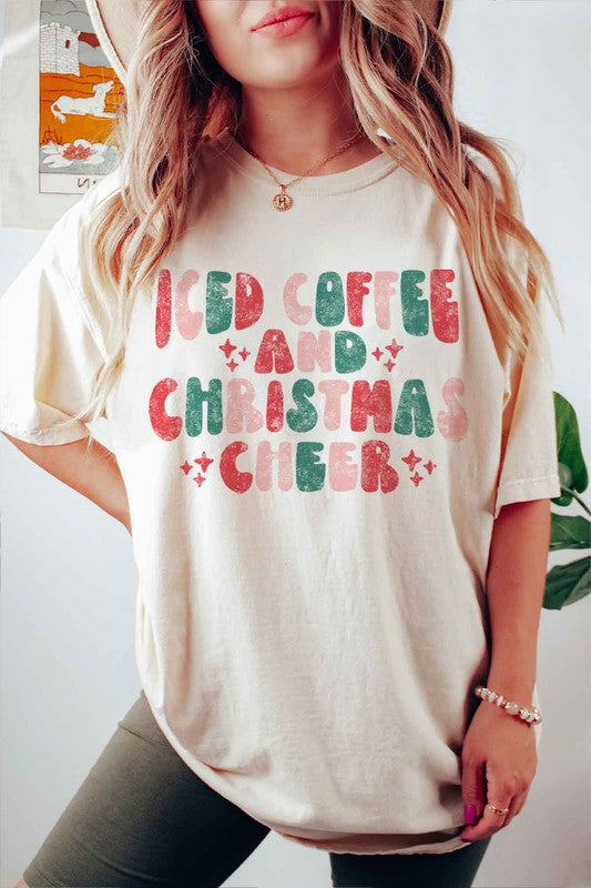 ICED COFFEE CHEERS GRAPHIC PLUS SIZE Tee T-Shirt / T-SHIRT