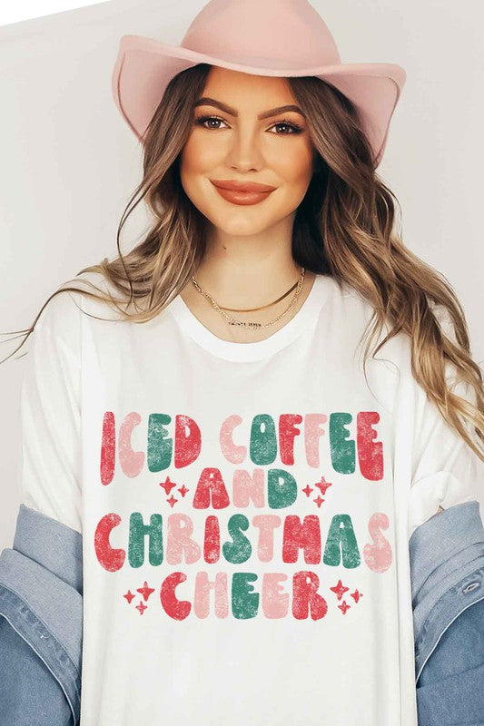 ICED COFFEE CHEERS GRAPHIC PLUS SIZE Tee T-Shirt / T-SHIRT