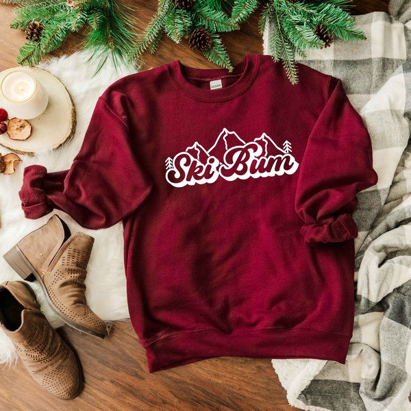 Ski Bum Mountains Graphic Sweatshirt