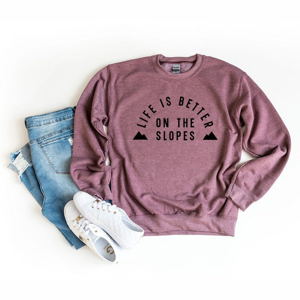 Better On The Slopes Mountains Graphic Sweatshirt