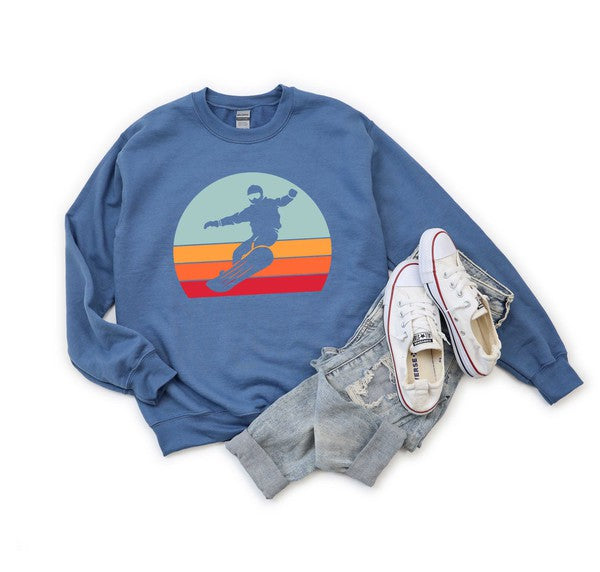 Snowboard With Stripes Graphic Sweatshirt