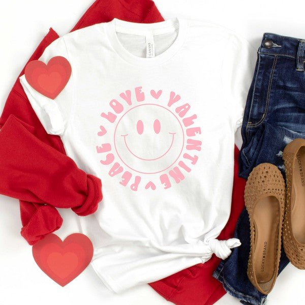 Peace Love Valentine Short Sleeve Tee