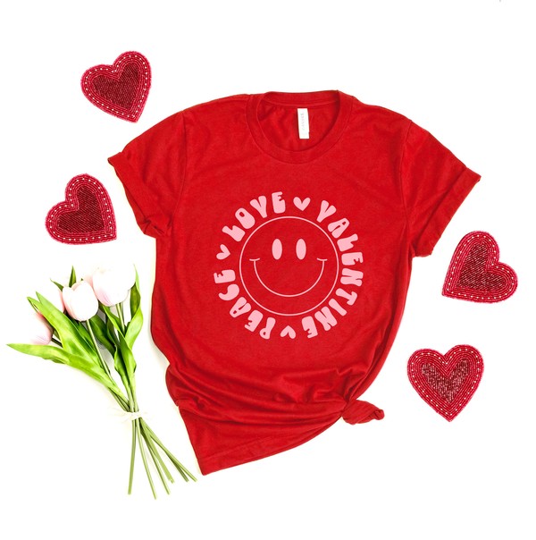 Peace Love Valentine Short Sleeve Tee