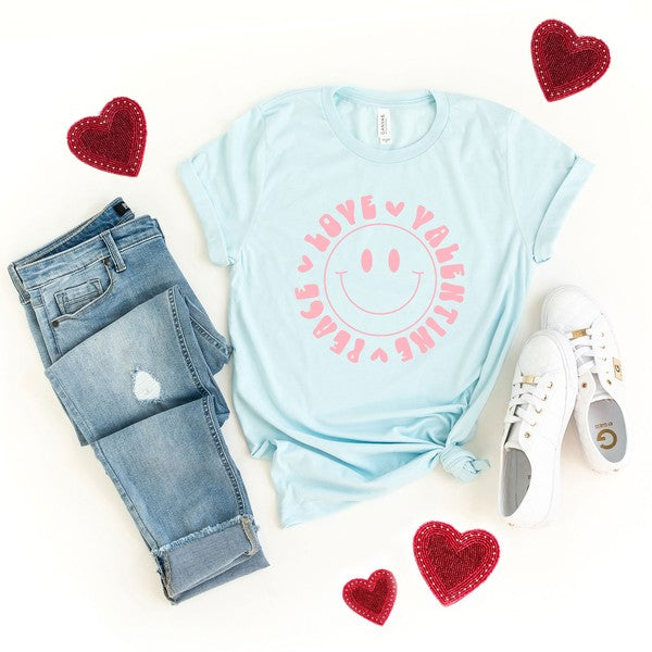 Peace Love Valentine Short Sleeve Tee