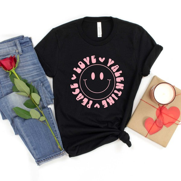 Peace Love Valentine Short Sleeve Tee