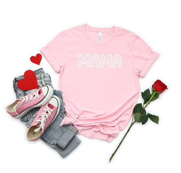 Mama Leopard Hearts Short Sleeve Graphic Tee