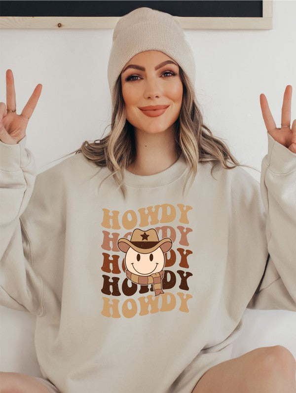 Stacked Howdy Cowboy Smile Sweatshirt