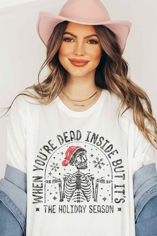 CHRISTMAS SKELETON GRAPHIC Tee T-Shirt / T-SHIRT