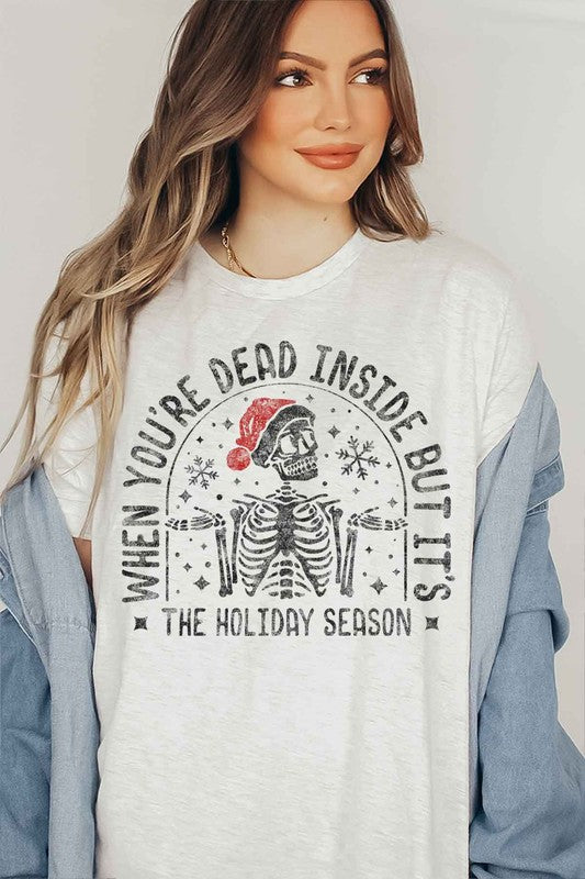 CHRISTMAS SKELETON GRAPHIC Tee T-Shirt / T-SHIRT