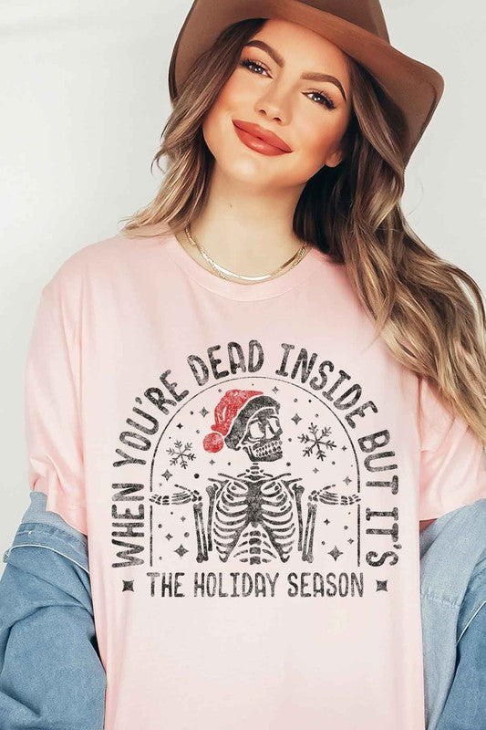 CHRISTMAS SKELETON GRAPHIC Tee T-Shirt / T-SHIRT