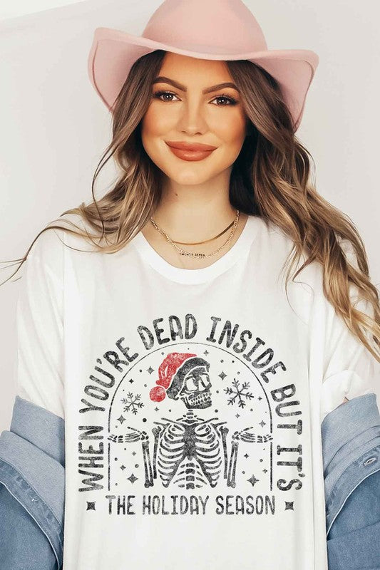 CHRISTMAS SKELETON GRAPHIC PLUS SIZE Tee T-Shirt / T-SHIRT