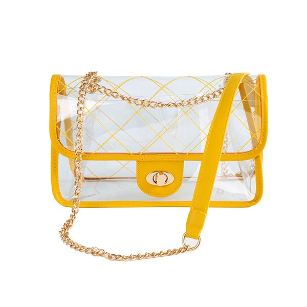 TRENDY  HIGH QUALITY QUILTED CLEAR PVC BAG