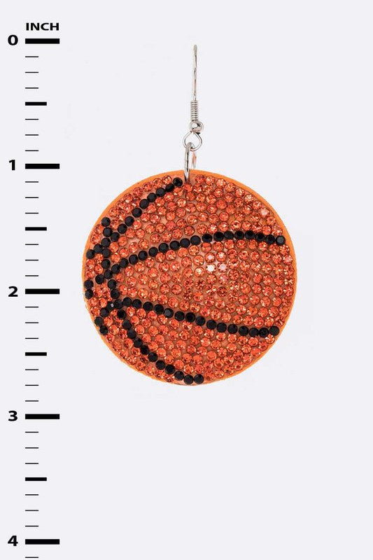 Rhinestone Basketball Pillow Earrings