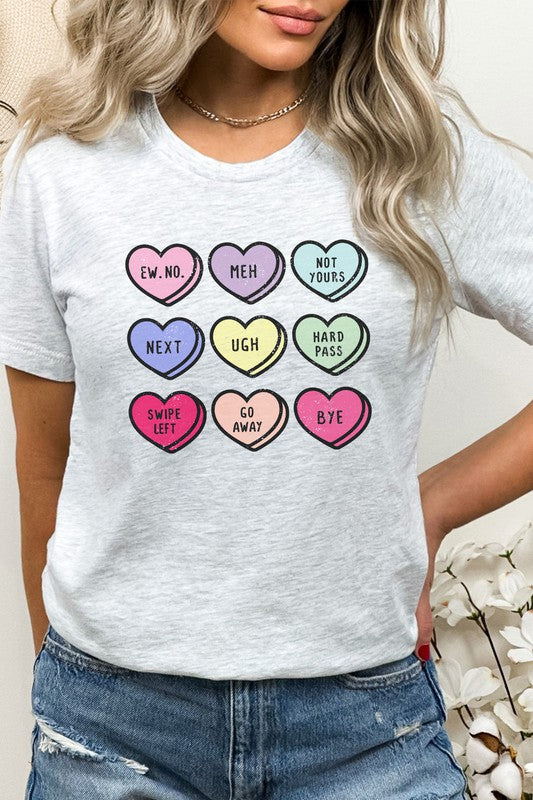 Unimpressed Valentine Heart Candy Graphic Tee T-Shirt