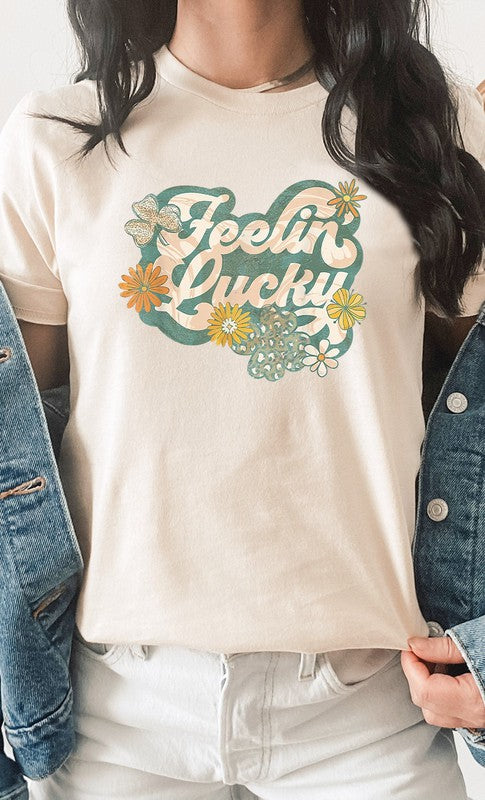 Feelin Lucky Shamrock PLUS SIZE Graphic Tee