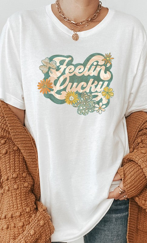 Feelin Lucky Shamrock PLUS SIZE Graphic Tee