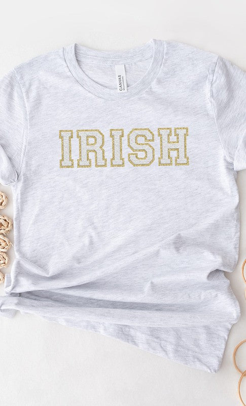 Irish Faux Chenille Letters PLUS SIZE Graphic Tee