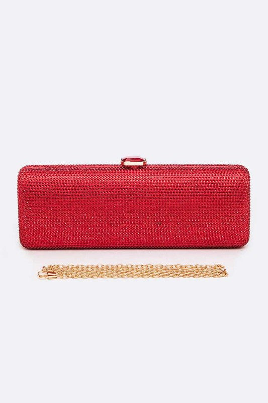 Slim Crystal Pave Box Clutch