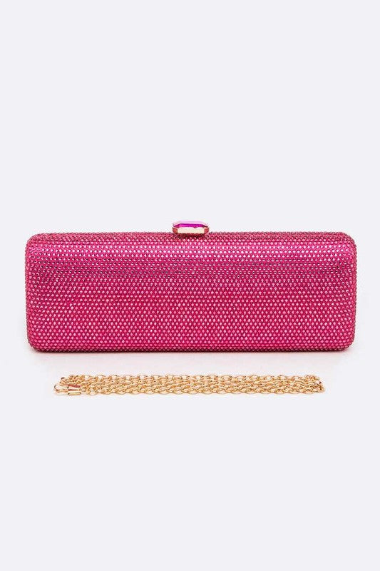 Slim Crystal Pave Box Clutch