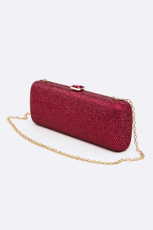 Slim Crystal Pave Box Clutch