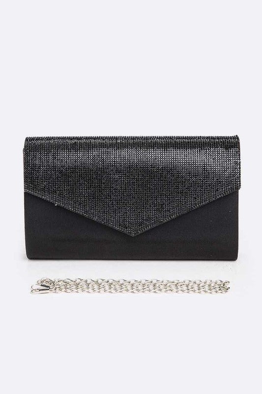 Rhinestone Metallic Evening Clutch Bag