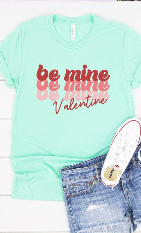 Retro Be Mine Valentine Graphic Tee T-Shirt PLUS