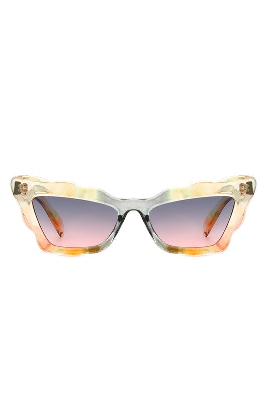 Irregular Wavy Fashion Cat Eye Sunglasses