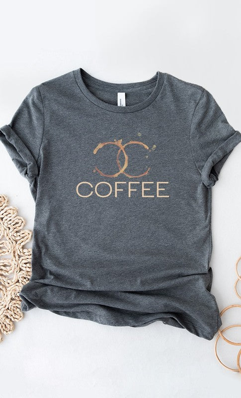 Designer Coffee Stain Coffee Graphic Tee T-Shirt