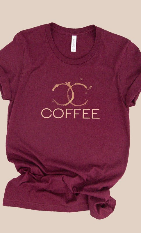 Designer Coffee Stain Coffee Graphic Tee T-Shirt