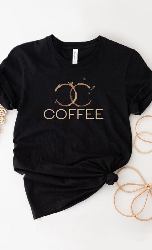 Designer Coffee Stain Coffee Graphic Tee T-Shirt