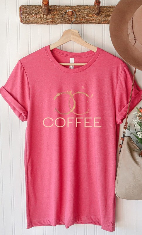 Designer Coffee Stain Coffee Graphic Tee T-Shirt