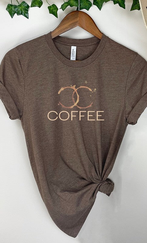 Designer Coffee Stain Coffee Graphic Tee T-Shirt