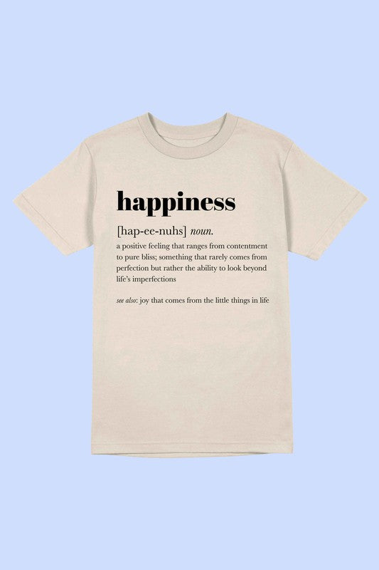 HAPPINESS DEFINITION DICTIONARY Tee T-Shirt PLUS SIZE