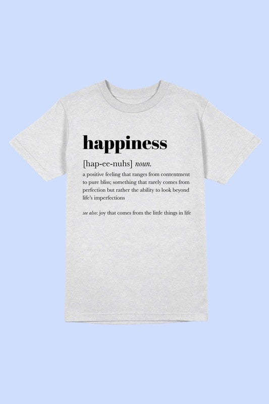 HAPPINESS DEFINITION DICTIONARY Tee T-Shirt PLUS SIZE