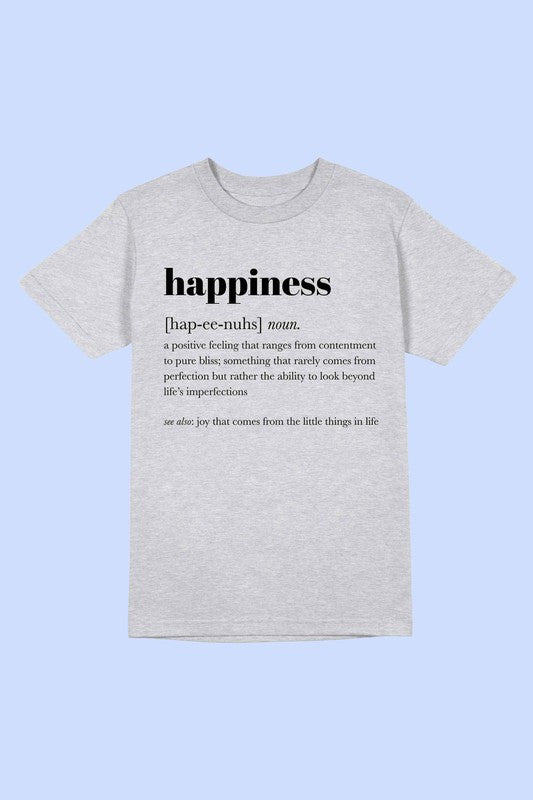 HAPPINESS DEFINITION DICTIONARY Tee T-Shirt PLUS SIZE