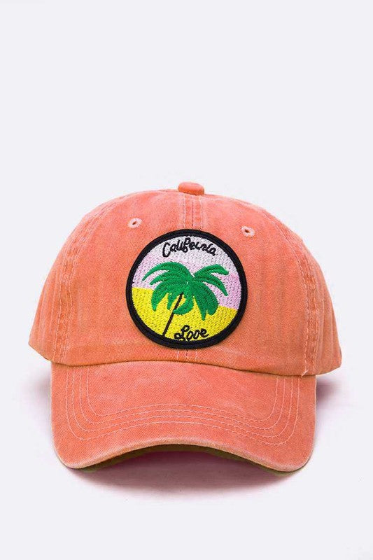 California Love Palm Tree Patch Cotton Cap