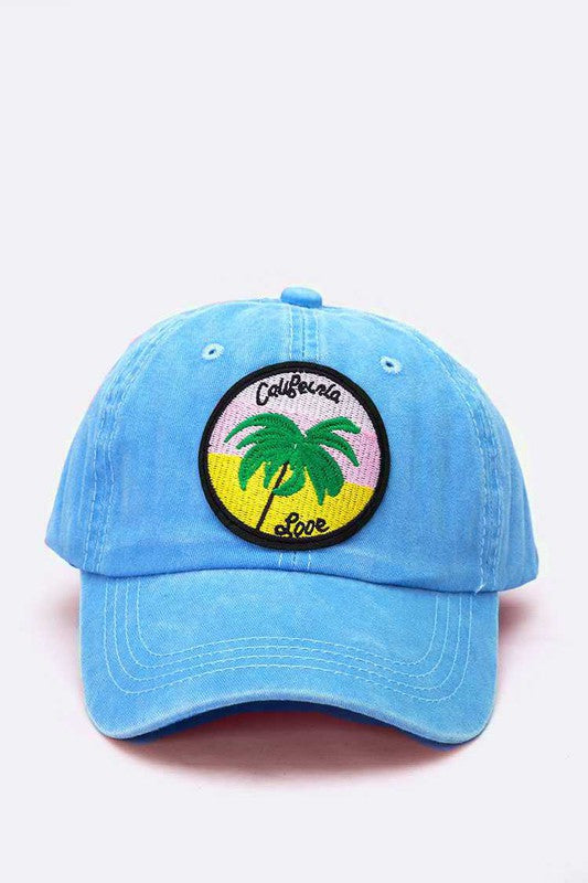 California Love Palm Tree Patch Cotton Cap