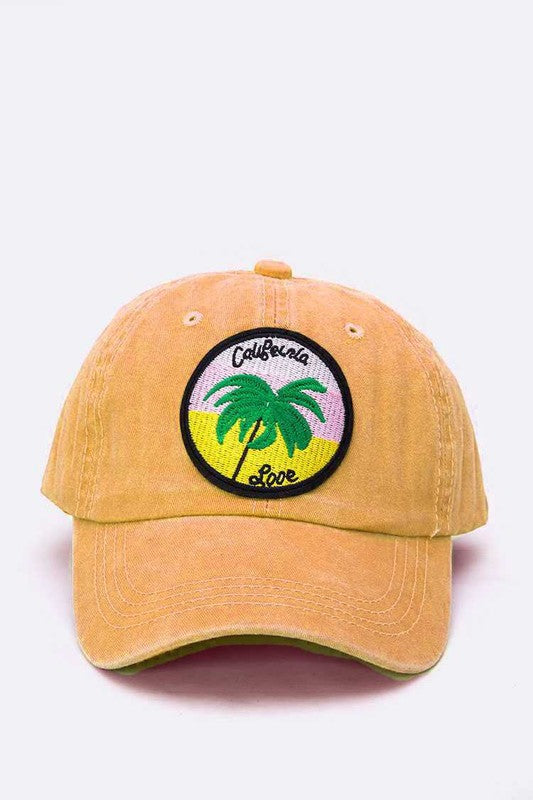 California Love Palm Tree Patch Cotton Cap