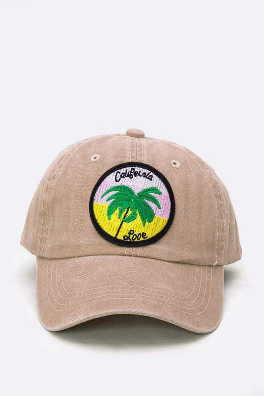 California Love Palm Tree Patch Cotton Cap