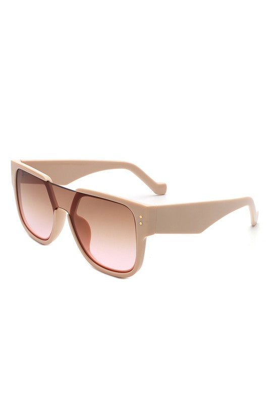 Square Oversize Brow-Bar Chic Fashion Sunglasses