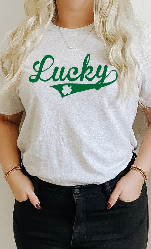 Vintage Lucky with Shamrock PLUS SIZE Graphic Tee