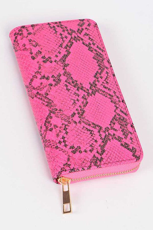 Neon Python Printed Fashion Wallet