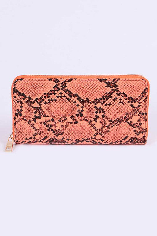 Neon Python Printed Fashion Wallet