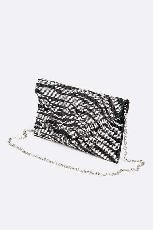 Rhinestone Animal Print Convertible Clutch